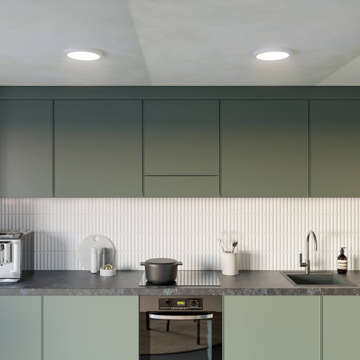 Plafonnier en aluminium moderneLED, Aureka blanc, PRIOS