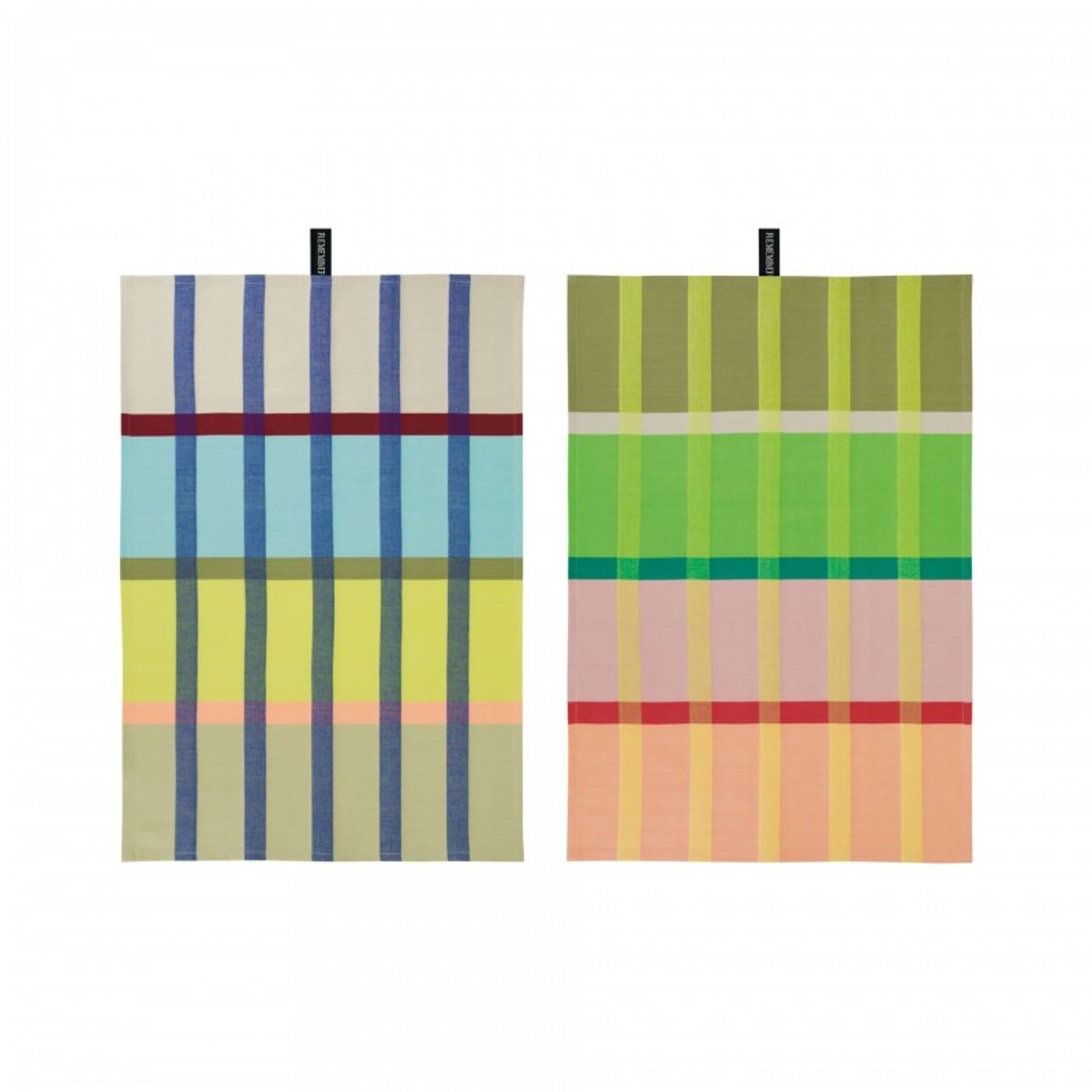 Torchon motif design  set de 2 multicolore, REMEMBER