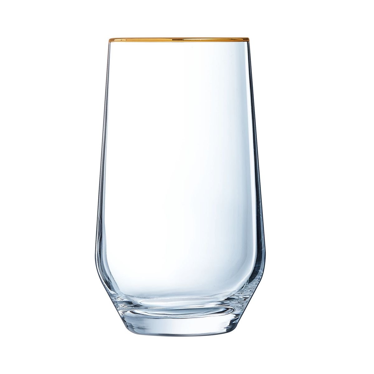 4 verres à eau 40cl bord or -ULTIME BORD OR transparent, CRISTAL D ARQUES