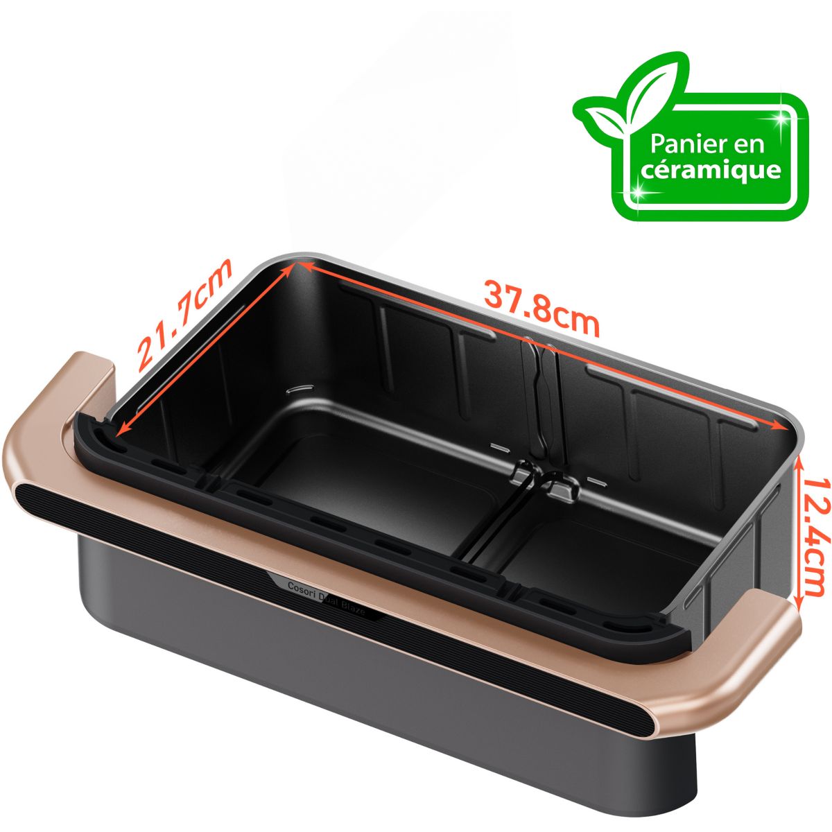 Friteuse sans huile Twinfry Pro Ceramic KAAPAFCSSEU0204A, 10 L, 4 résistances, panier céramique couleur unique, COSORI