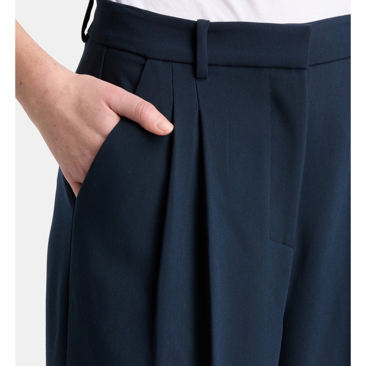 Pantalon large tristan à pinces bleu marine, GALERIES LAFAYETTE