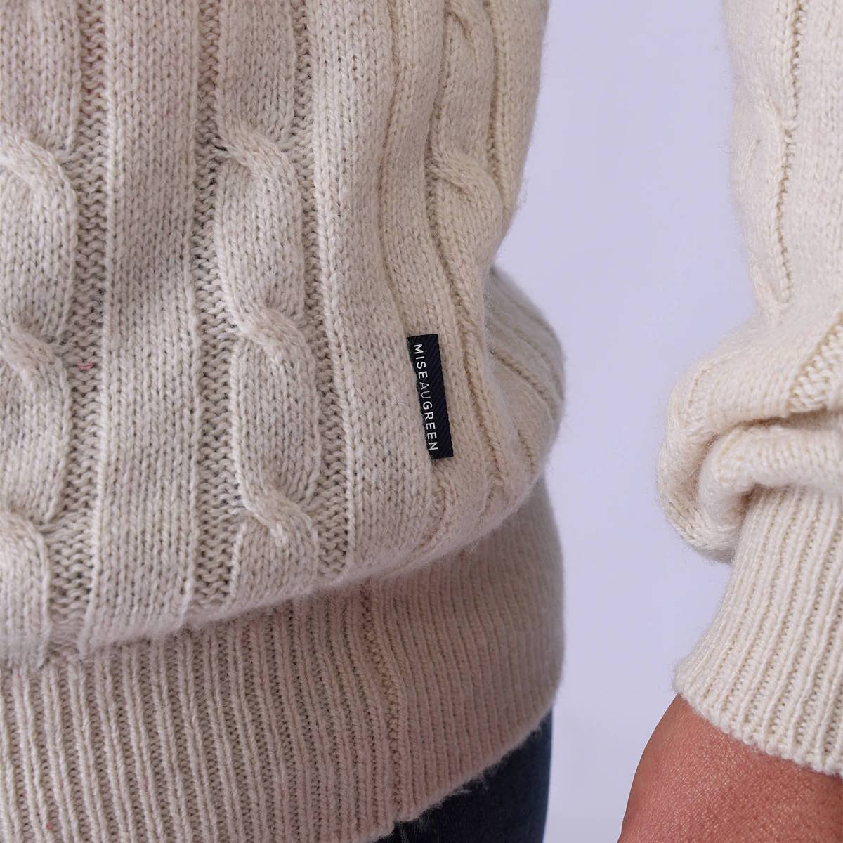 Pull torsadé Hector ecru, MISE AU GREEN