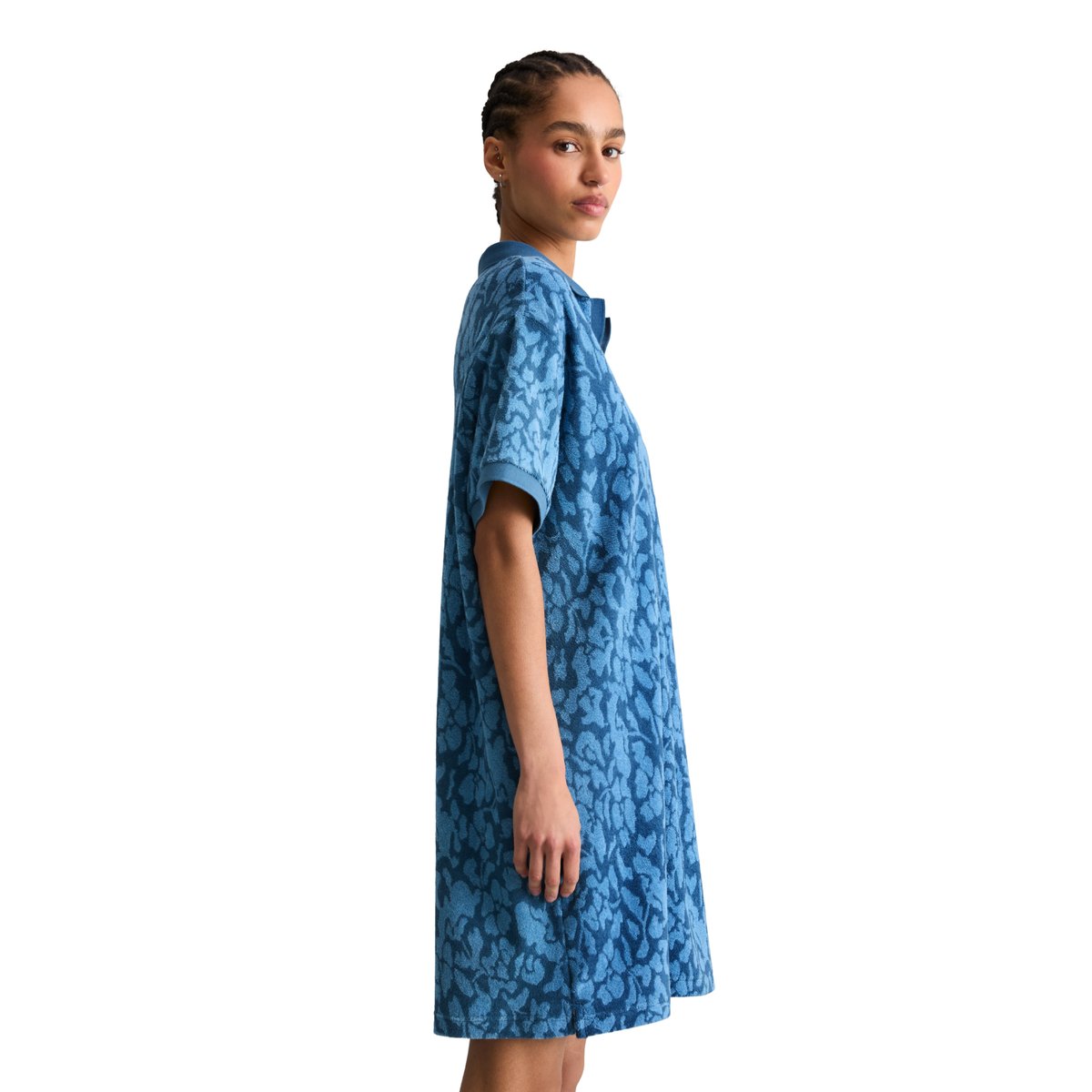 Robe en éponge regular en coton organique bleu, MARC O’POLO DENIM