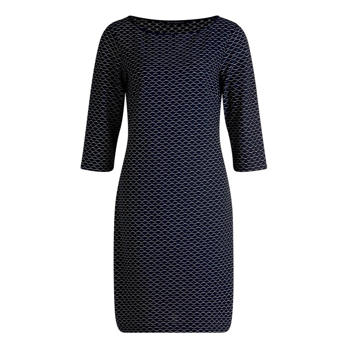 Robe droite à manches 3/4 bleu/blanc, BETTY BARCLAY