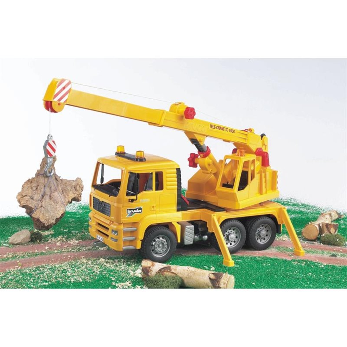 Camion grue MAN TGA jaune, BRUDER