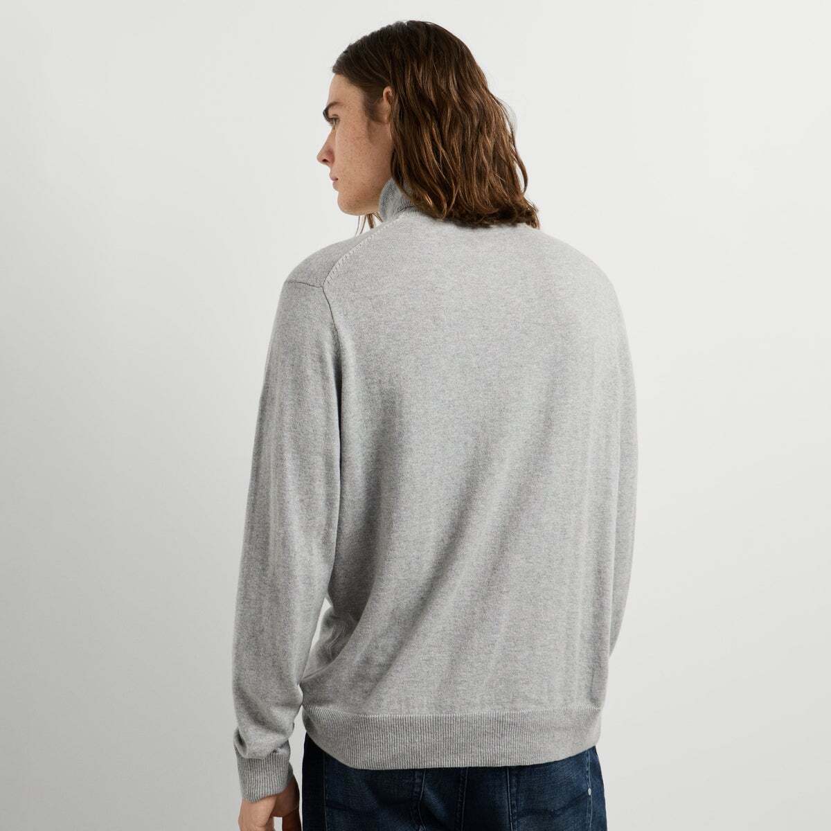 Pull Col Montant Coupe Regular En Maille gris chine, PEPE JEANS