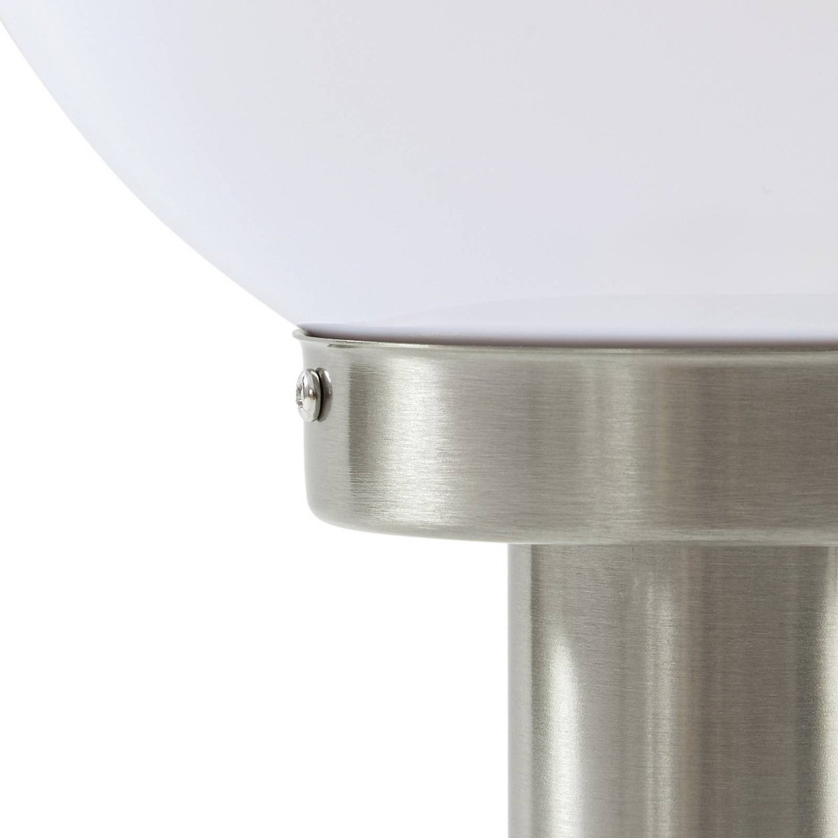 Luminaire extérieur en inox moderne, Vedran acier inoxydable, blanc opale, LINDBY