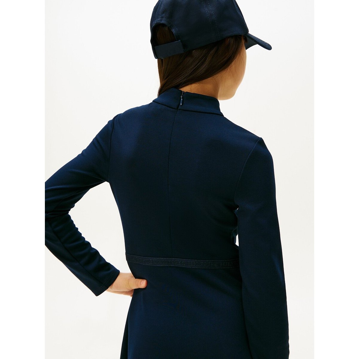 Long Sleeve Turtleneck Dress navy blue, TOMMY HILFIGER