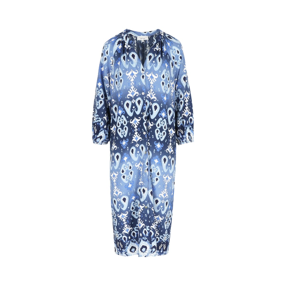 Robe caftan à imprimé bleu, LOLALIZA