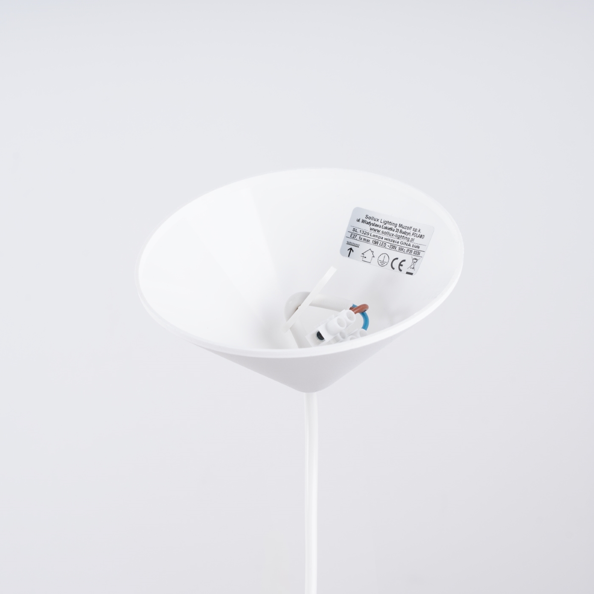 Suspension Acier Blanc E27 1 Gina blanc, EDEN