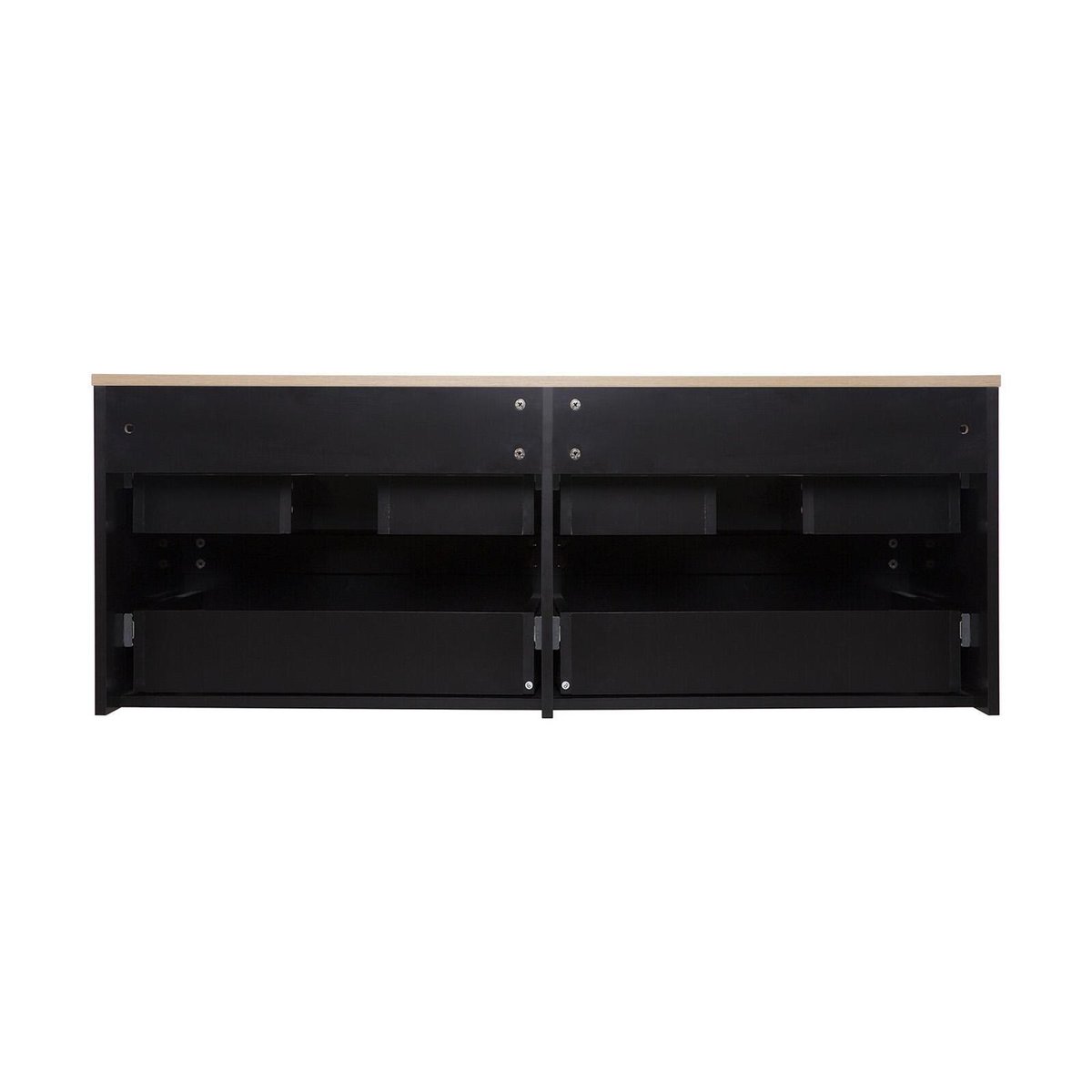 Ensemble meuble double vasque suspendu 120cm SORRENTO noir, MOB IN