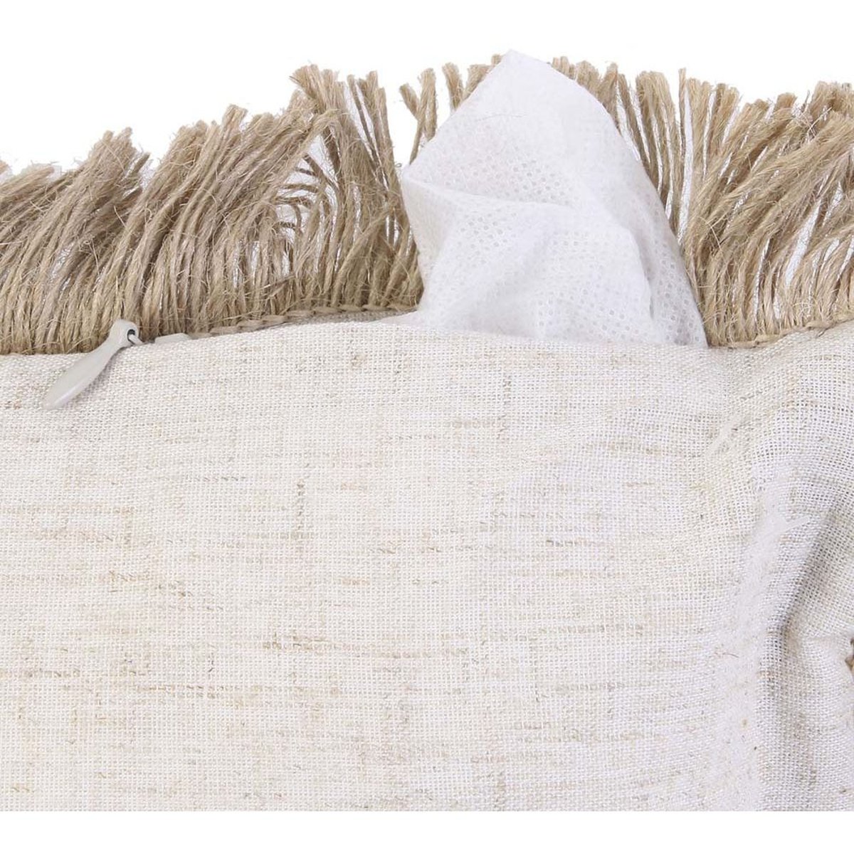 Coussin à franges en jute RAPHIA beige, THE HOME DECO FACTORY