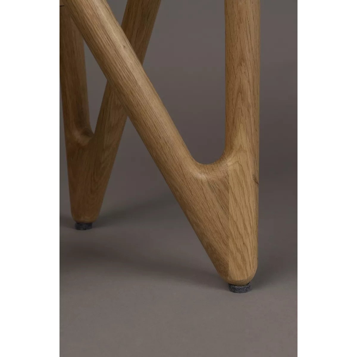 Table d'appoint ronde en bois et verre fumé - NAIA bois clair, DUTCHBONE