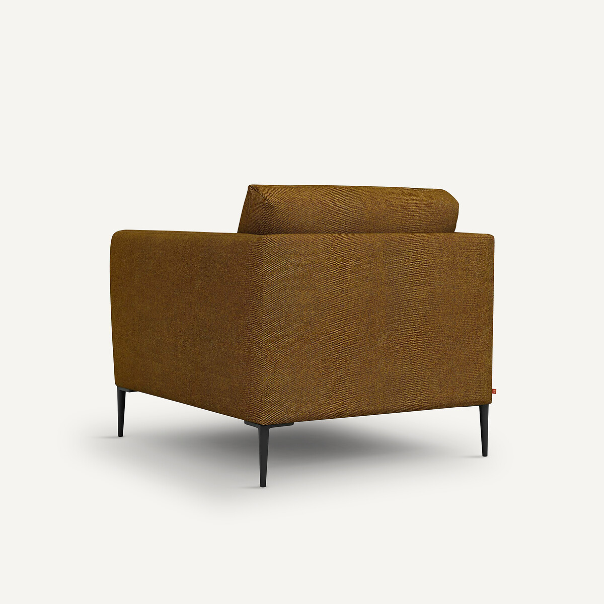 Poltrona in tessuto natté screziato, Oscar, design di Emmanuel Gallina miele d'ambra, AM.PM X EMMANUEL GALLINA