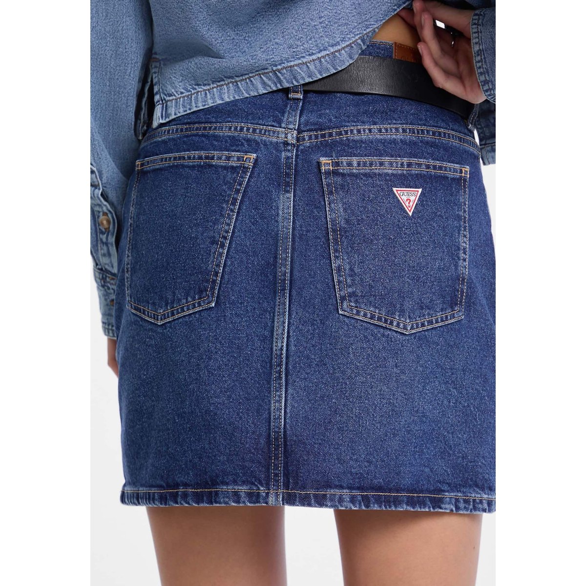 Mini-Jupe En Jean bleu, GUESS JEANS