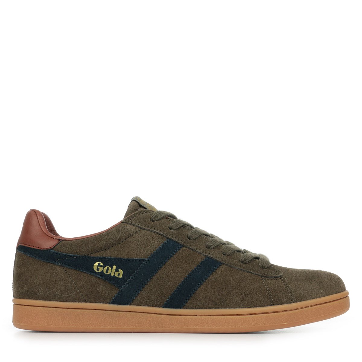Baskets cuir Equipe II Suede dark taupe navy rust, GOLA