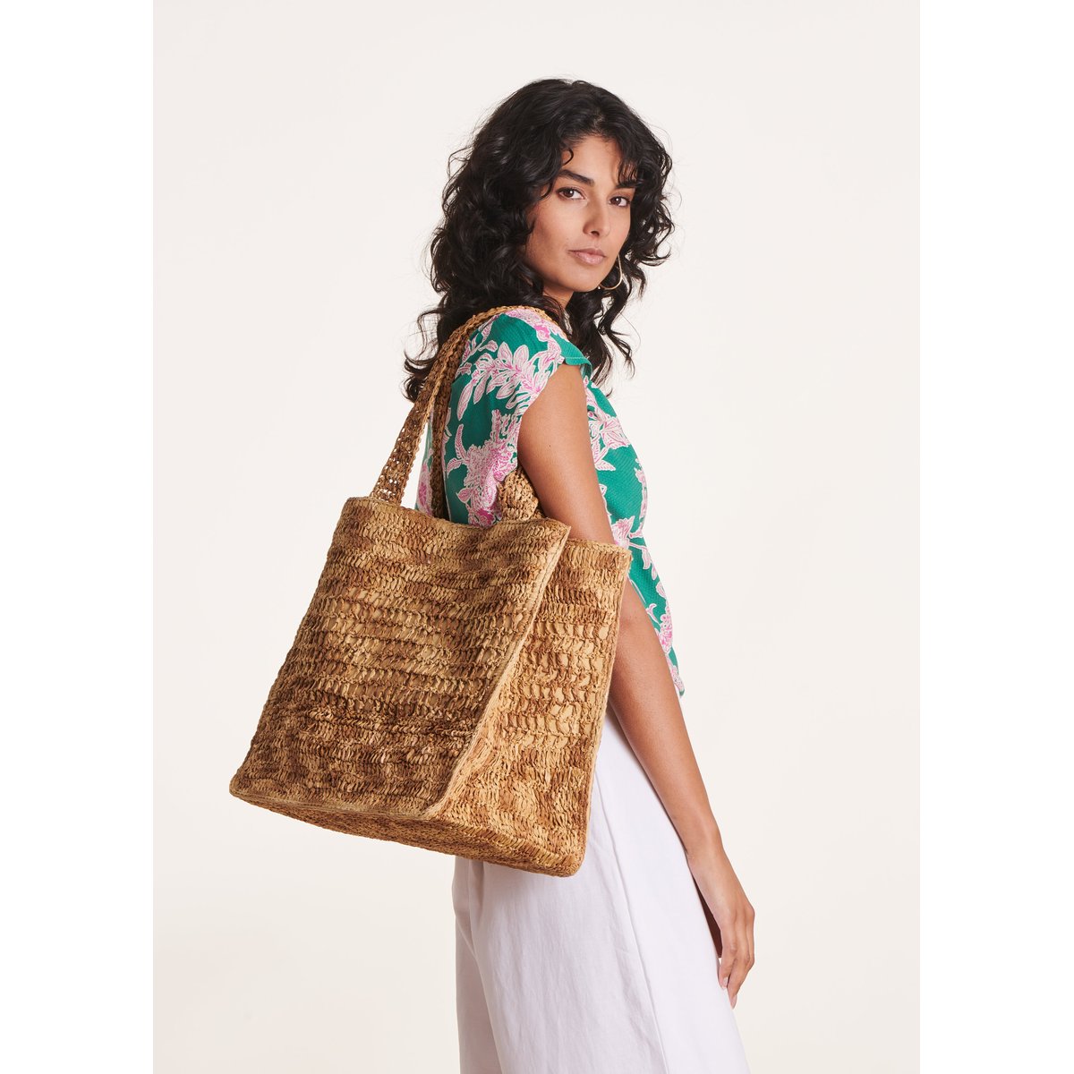 Sac cabas en raphia naturel, LA FEE MARABOUTEE