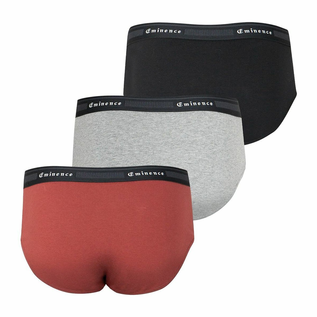 3er-Set Slips Tailor schwarz + grau + orange, EMINENCE