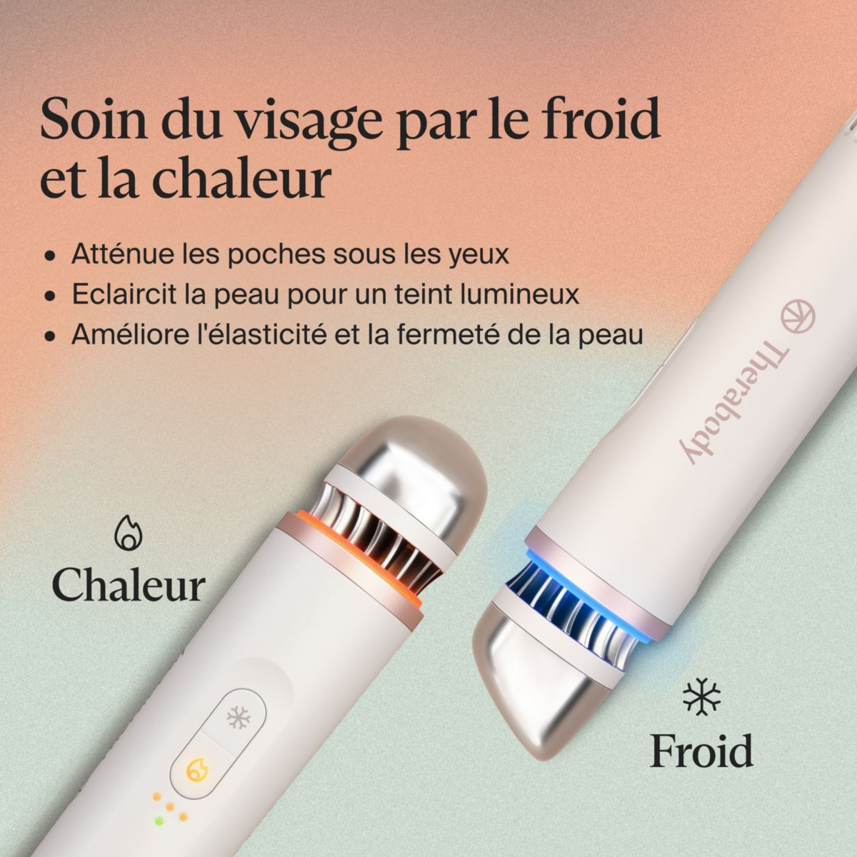 Appareil éclat visage TheraFace anti-cernes blanc couleur unique, THERAGUN