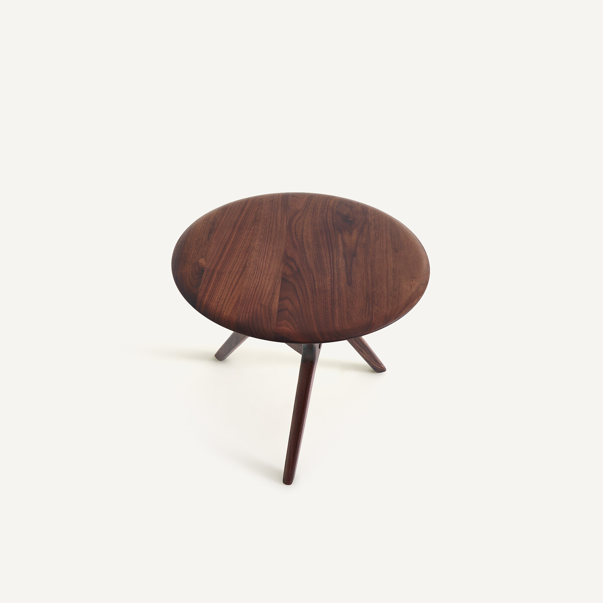 Table basse ronde en noyer massif, diamètre 50 cm, MARICIELO noyer, AM.PM