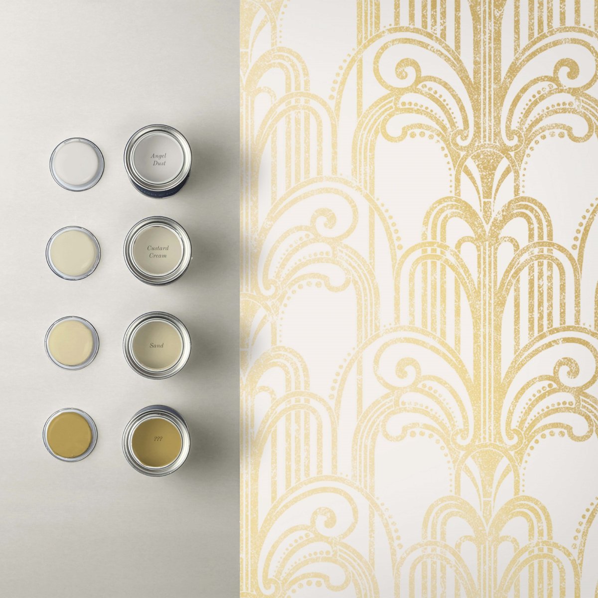 Papier peint Art Deco Gold/Pearl cuivre, GRAHAM ET BROWN