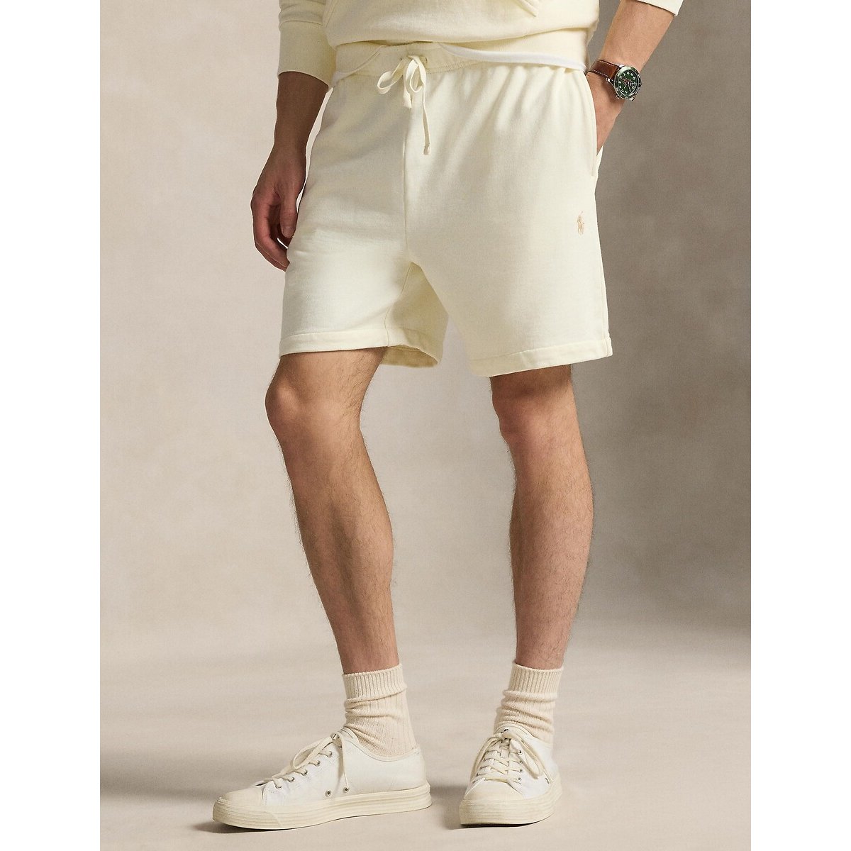 Short en molleton bouclé crème, POLO RALPH LAUREN