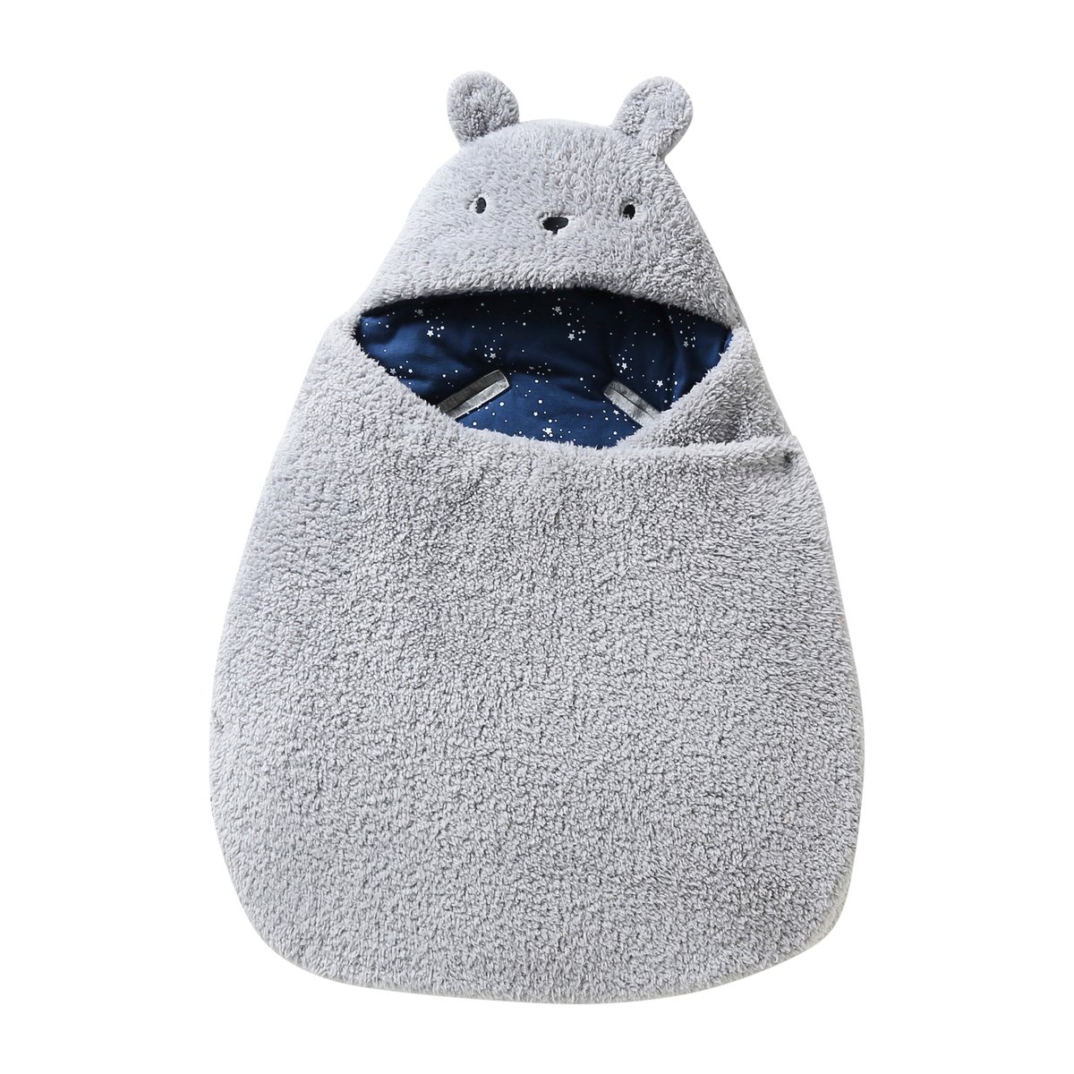 Nid d'ange transformable en peluche Ourson écru, VERTBAUDET