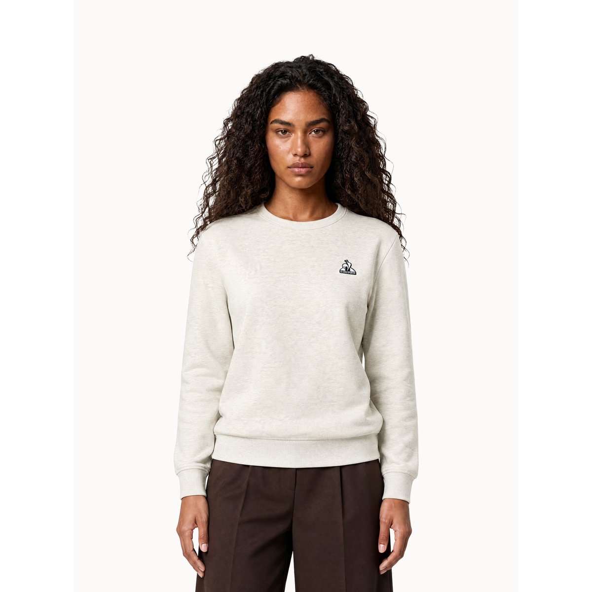 Sweat col rond Contemporain beige, LE COQ SPORTIF