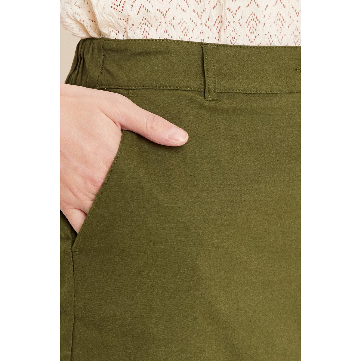 Jupe crayon vert olive, BREAL