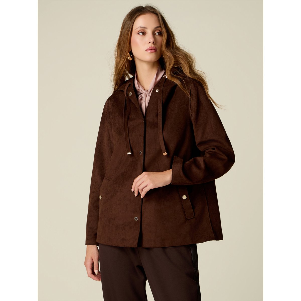 Parka à capuche marron, OLTRE