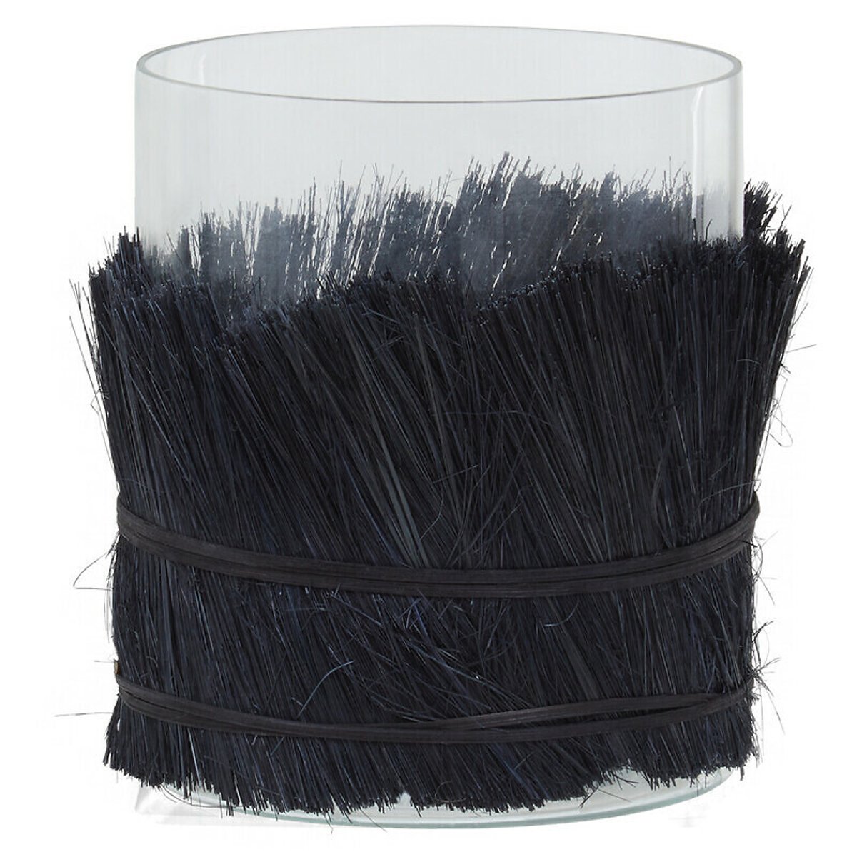 Medium Raffia Candle Holder in Black black, ÉDITÉ