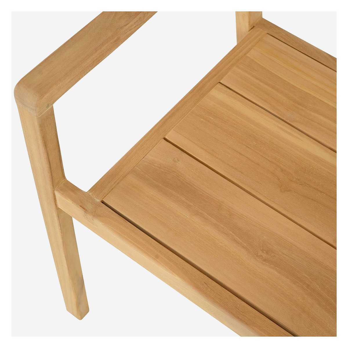 Lot de 2 chaises de jardin en teck massif CALVIA naturel clair, HABITAT