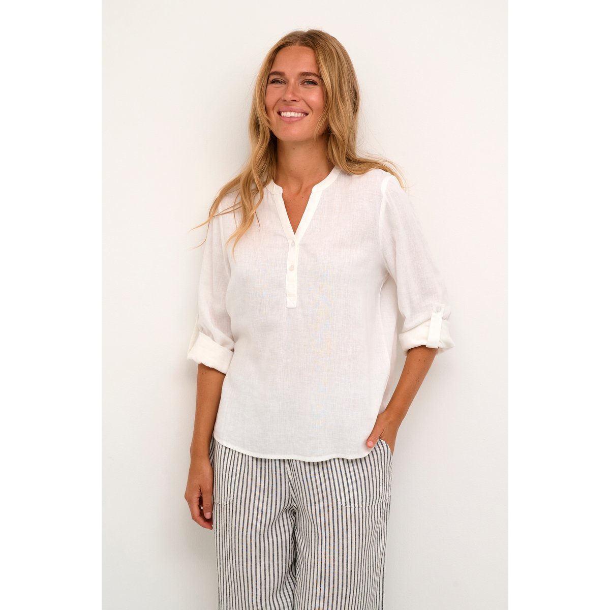 Blouse à manches longues blanc chalk, KAFFE