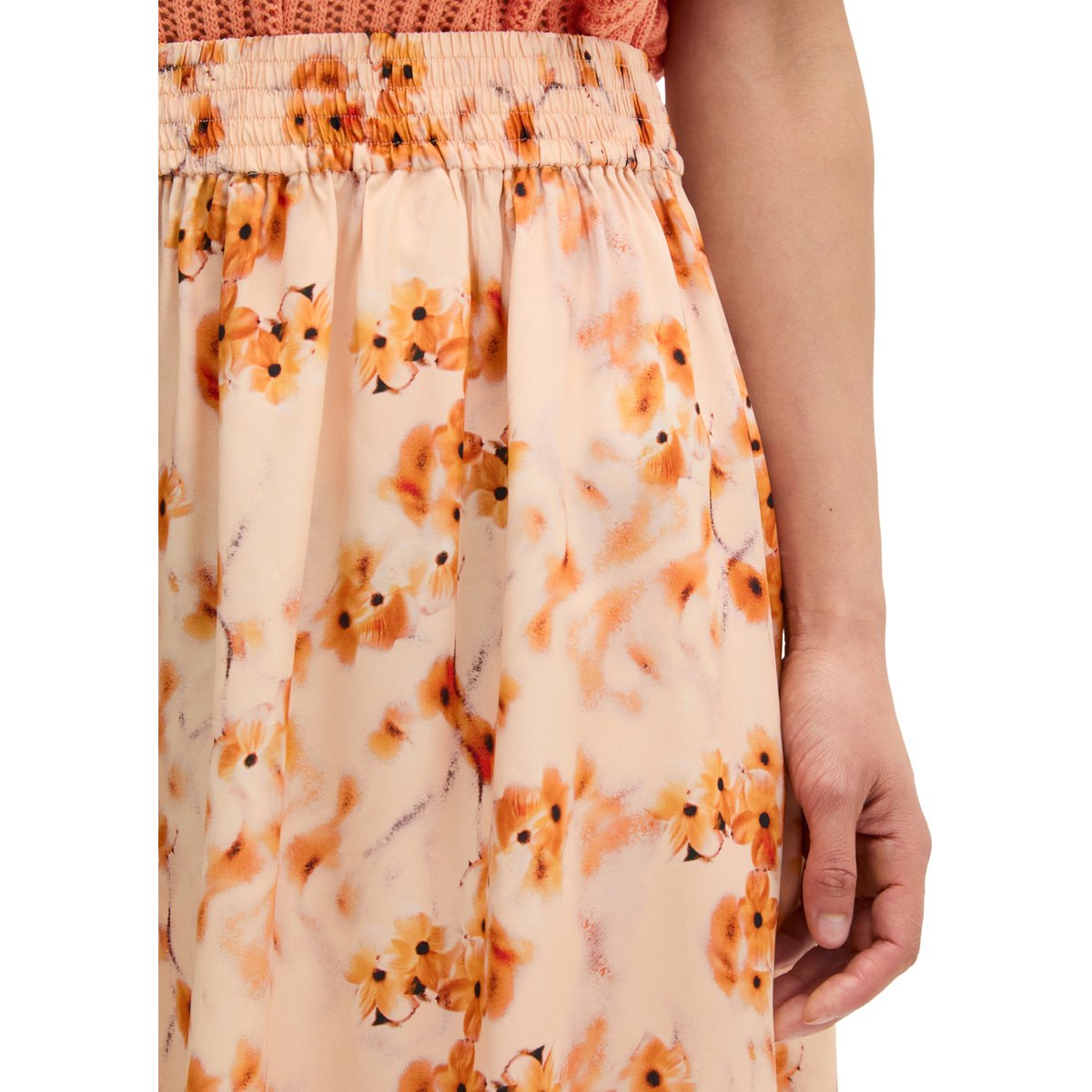 Jupe en ligne A en LENZING™ ECOVERO™ orange, MARC O'POLO