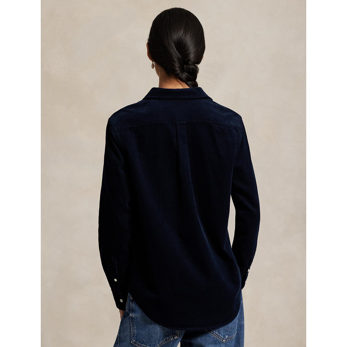 Corduroy long sleeve shirt navy, POLO RALPH LAUREN