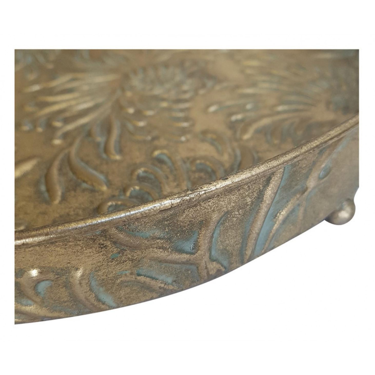 Plateau en laiton fleurs - CHARME or, INTERIOR'S