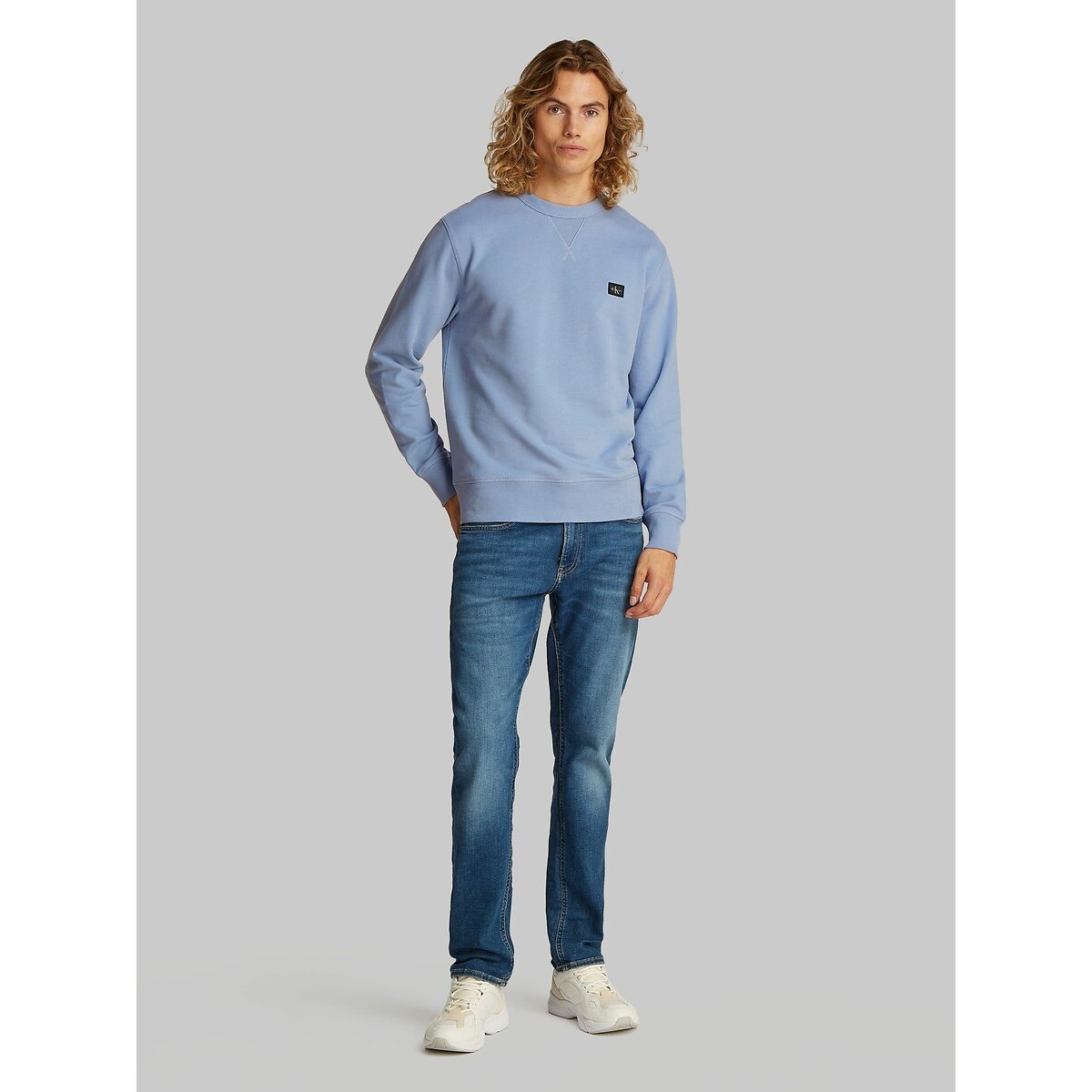 Sweater met ronde hals grijsblauw, CALVIN KLEIN JEANS