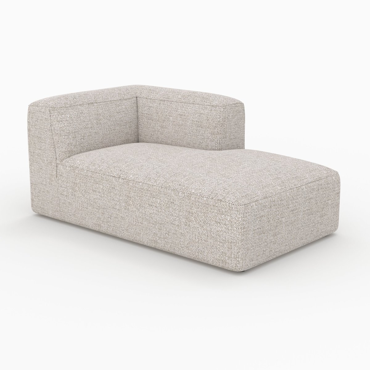 Méridienne d'angle à droite pour canapé modulable en tissu - HESTIA beige, MAISON PAVANE