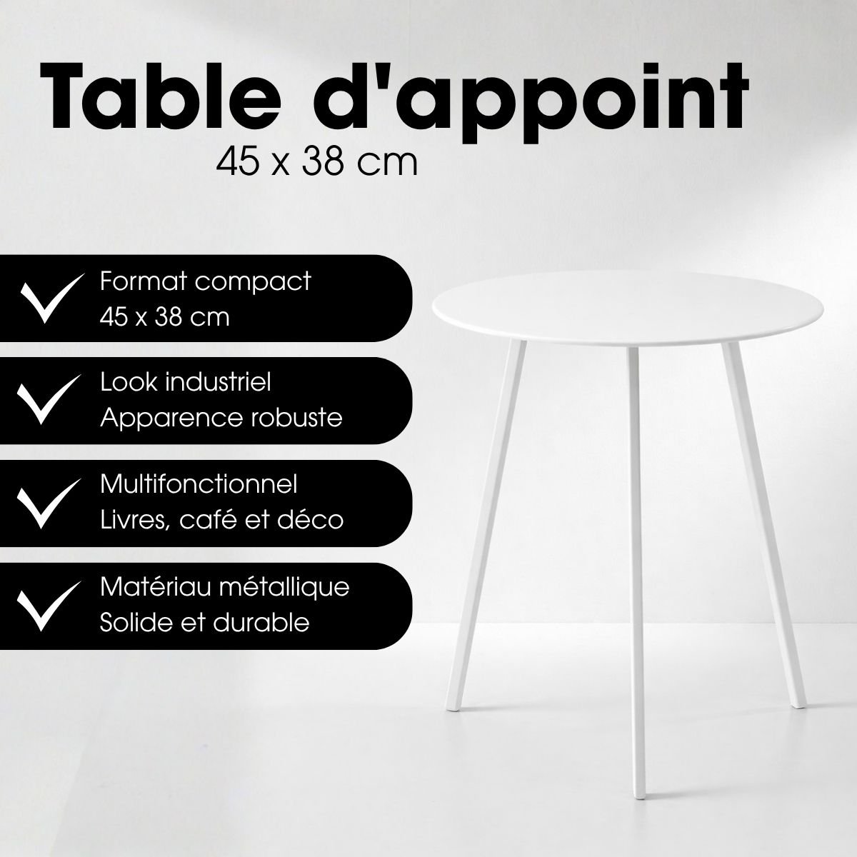Table de jardin SEATLE blanc, MICA DECORATIONS