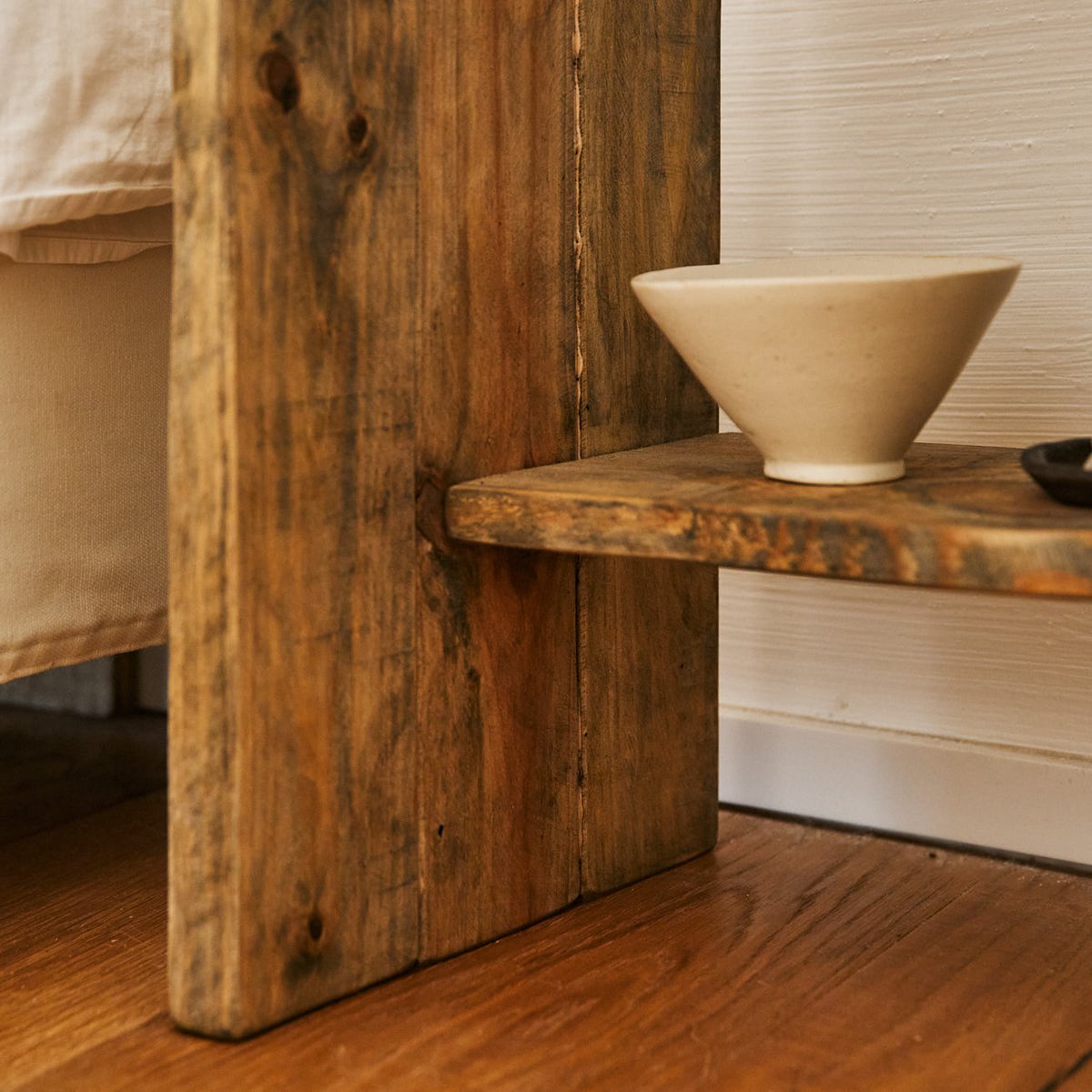 Table de chevet de bois - KALENDA marron, HANNUN