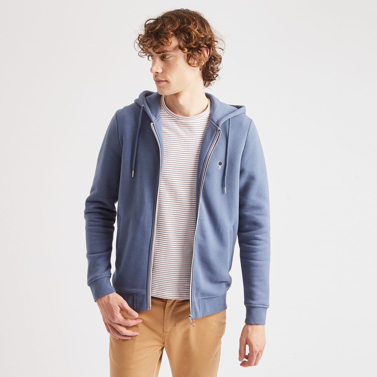 Sweat coton MESNIL bleu marine, FAGUO