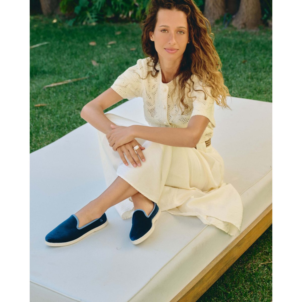 Espadrille velours CENITZ bleu myrtille, ANGARDE