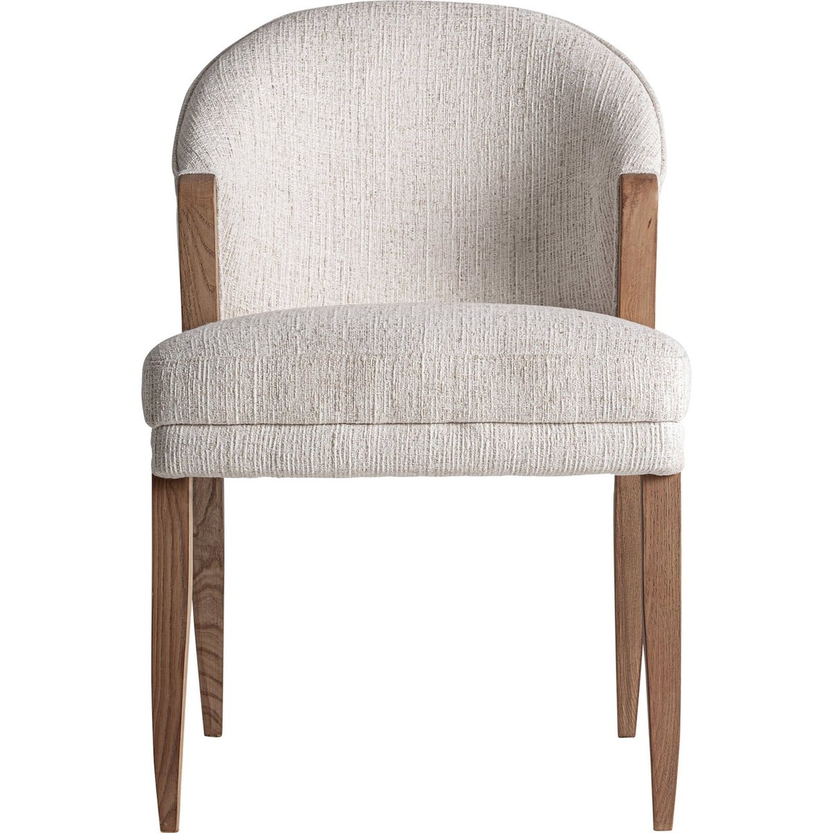 Chaise contemporaine en pin et tissu beige et bois clair, RECOLLECTION