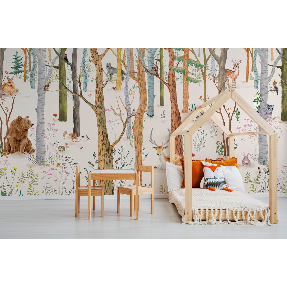 Papier peint panoramique Chanteloup XL - Forêt mythique 480 x 265 cm multicolore, LE PAPIERS DE NINON
