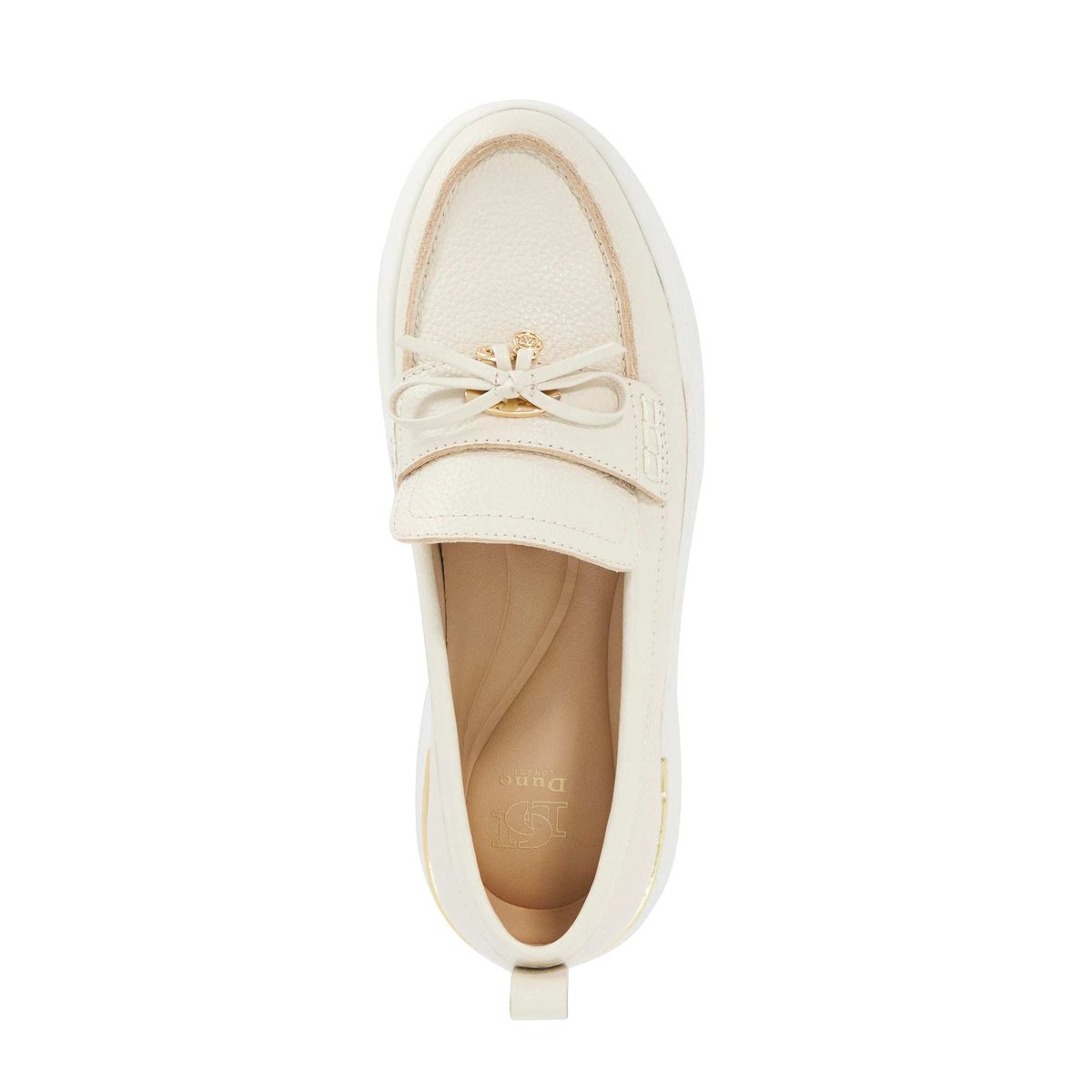 Mocassins décontractés à plateforme en cuir - GLIDE ecru-leather, DUNE LONDON