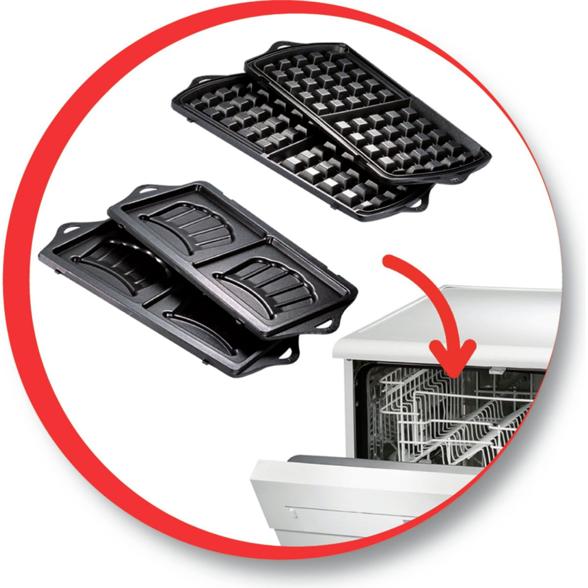 Gaufrier, croque monsieur BREAK TIME SJ615612 noir, MOULINEX