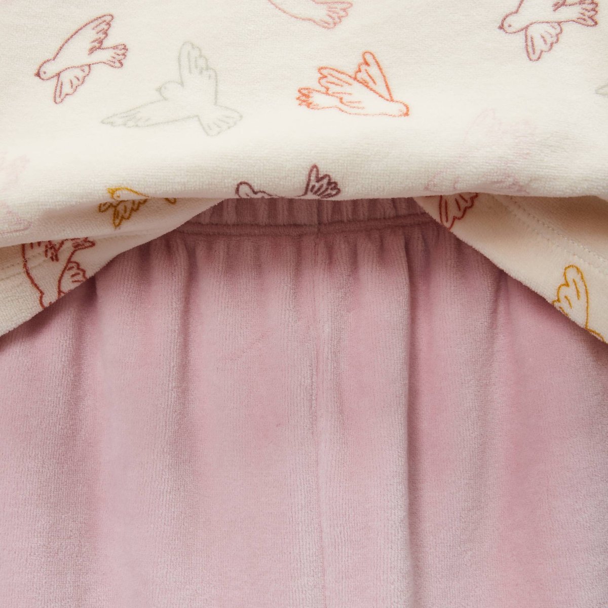 Pyjama velours manches longues imprimé en coton BIO GOTS eglantine, MONOPRIX