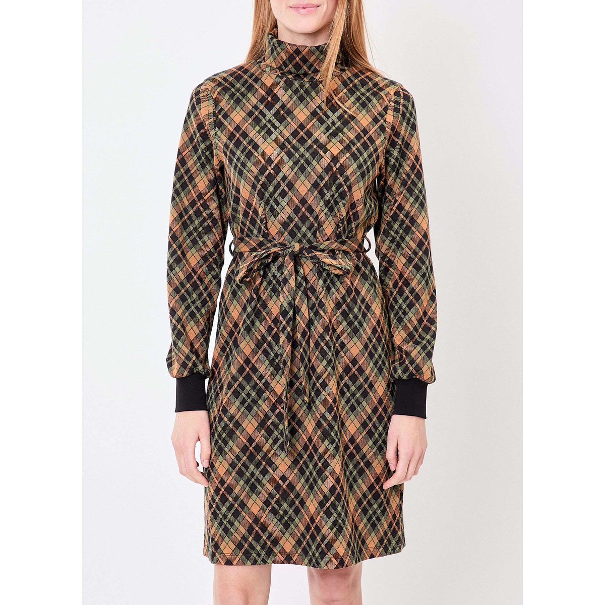 Robe en maille jacquard imprimée bio ALOE marron, PRINCESSE NOMADE