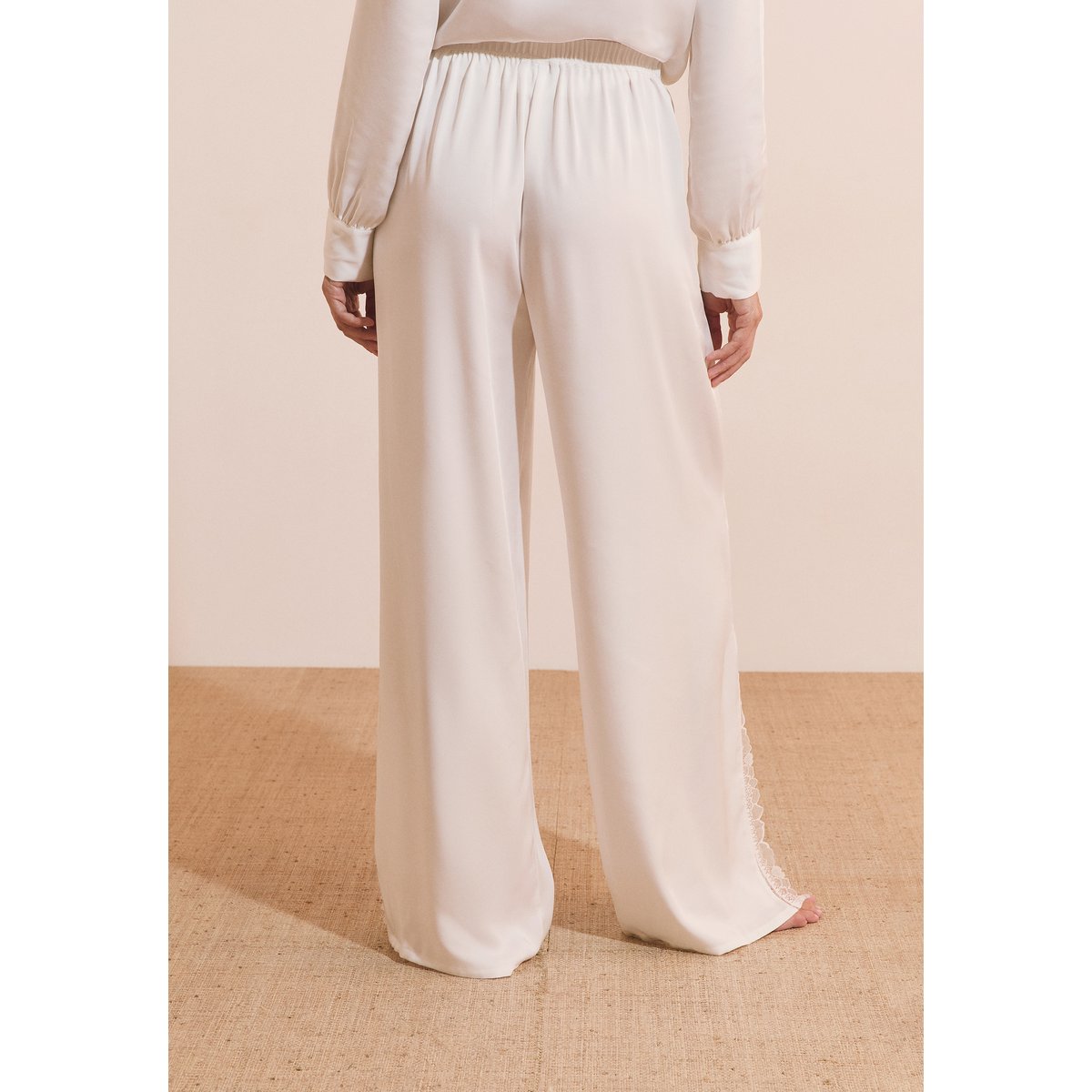 Pantalon de pyjama satiné BRIDAL BLISS blanc, ETAM