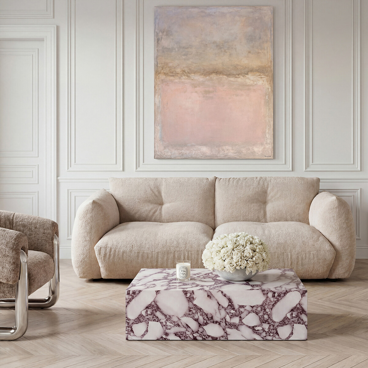 Serafina Rectangular Calacatta Faux Marble Coffee Table marble white, ÉDITÉ